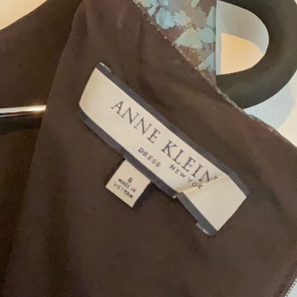 Anne Klein New York, sz 6 gorgeous shiny dress. EUC brown/grey/turquoise - Picture 5 of 12